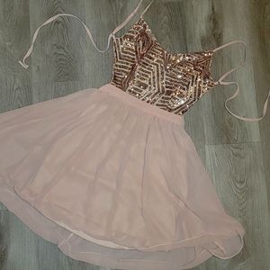 Rose peach Sequence dress